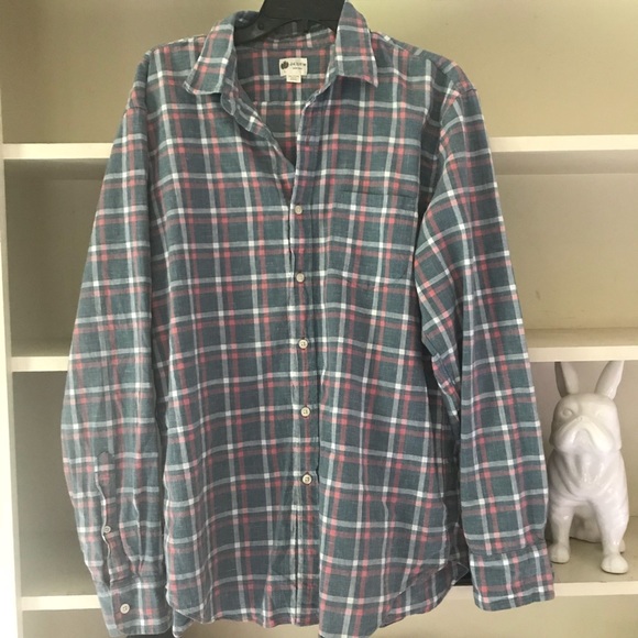J. CREW Men’s Plaid Washed Shirt Sz L - Picture 2 of 8